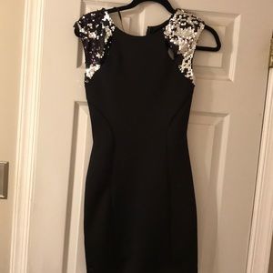 Black embellished cocktail dress